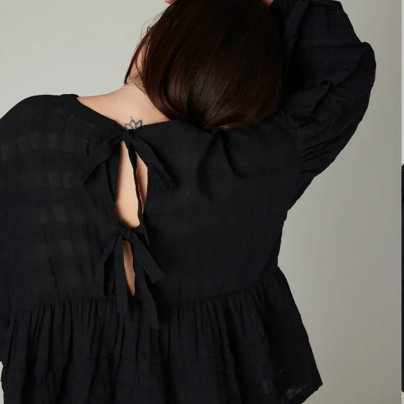 Beyond Nine Simone Black Cotton Top, Size L/XL - Picture 10 of 13